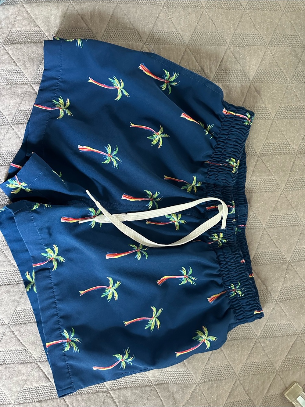 chubbies Navy Palm Print Swim Shorts